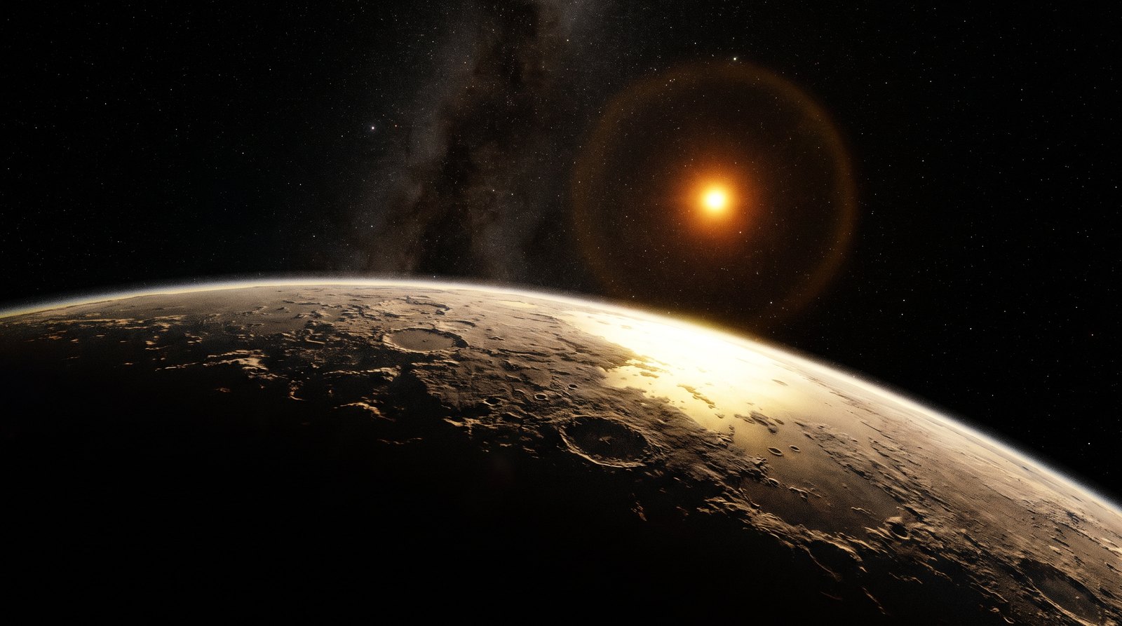Horizonte de Alfa Centauri A y B, escena (recreación con IA, imagen 2)