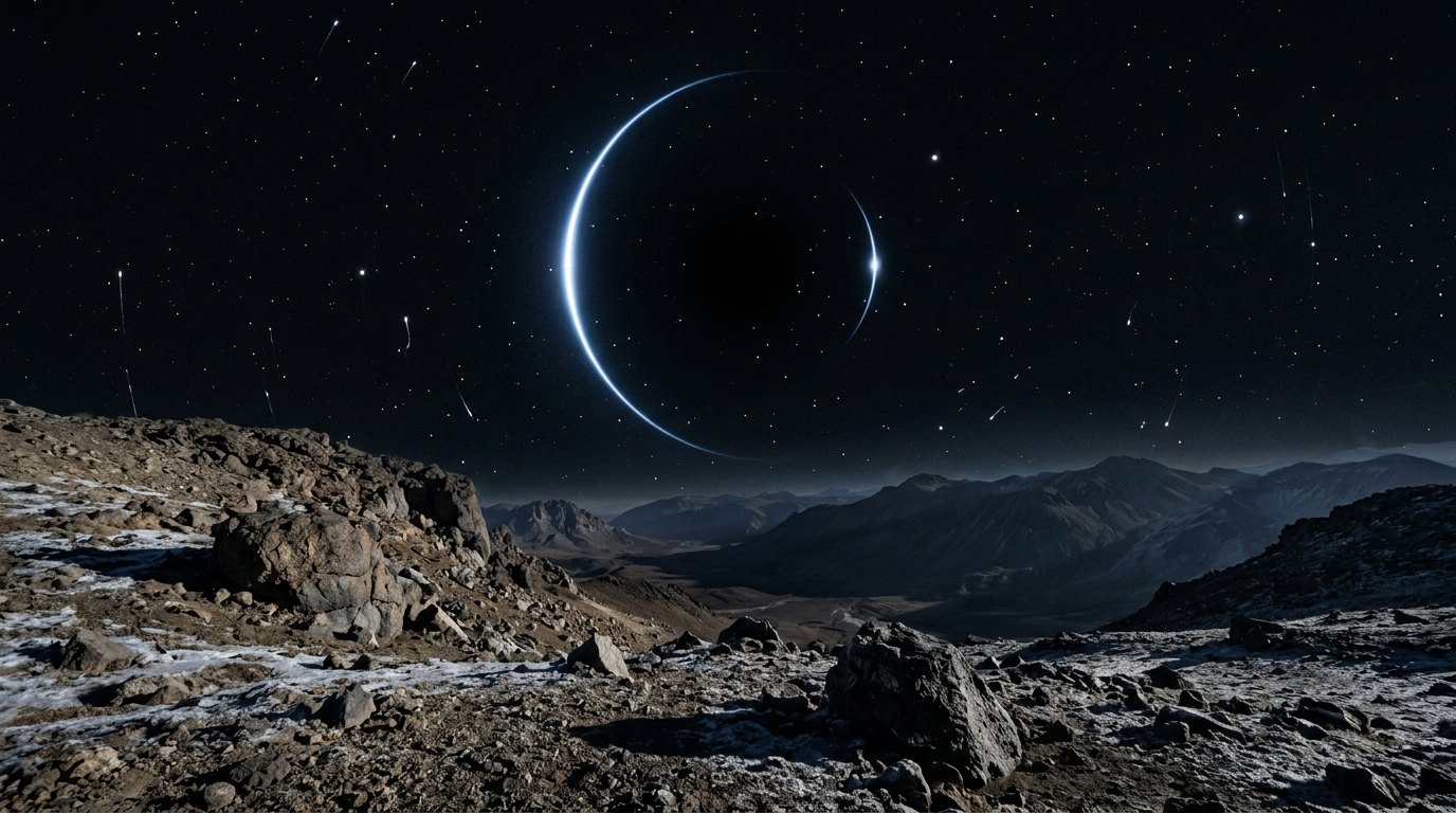 Horizonte de Anillo de Einstein, escena (recreación con IA, imagen 2)