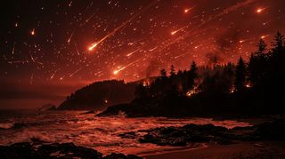 Horizonte de El asteroide de Chicxulub, escena (recreación con IA, imagen 3)