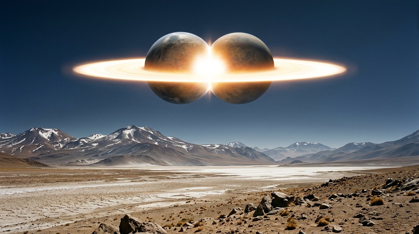 Horizonte de Marte contra la Tierra, escena (recreación con IA, imagen 2)