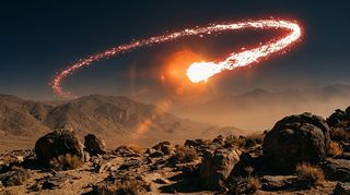 Horizonte de Un planeta cayendo en su estrella, escena (recreación con IA, imagen 3)