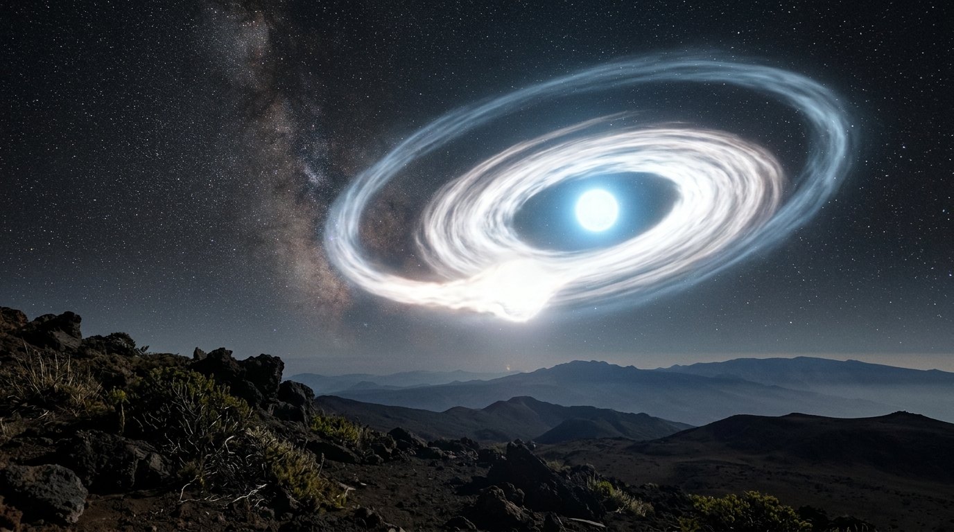 Horizonte de Dos enanas blancas: supernova de tipo Ia, escena (recreación con IA, imagen 2)