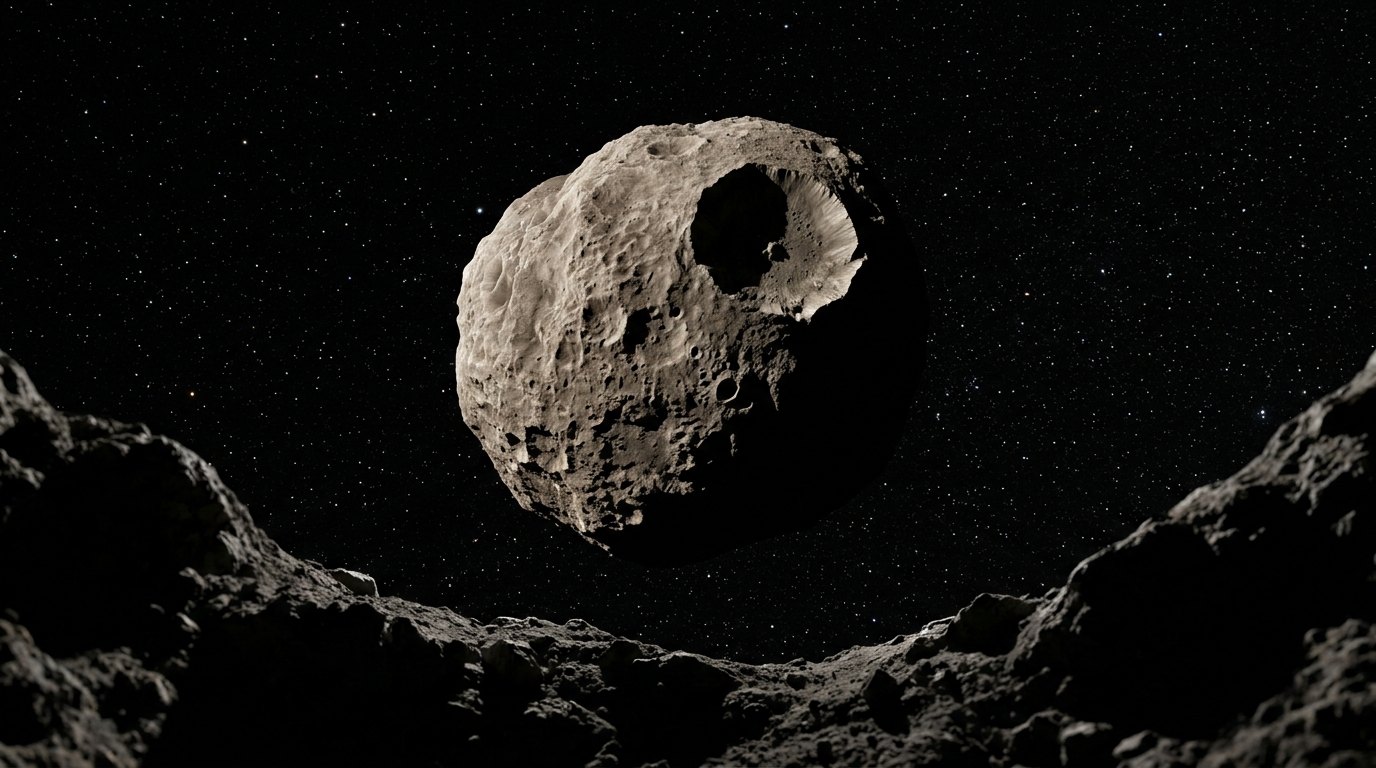 Horizonte de Cinturón de asteroides y los huecos de Kirkwood, escena (recreación con IA, imagen 2)