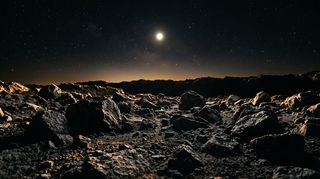 Horizonte de Cinturón de asteroides y los huecos de Kirkwood, escena (recreación con IA, imagen 3)