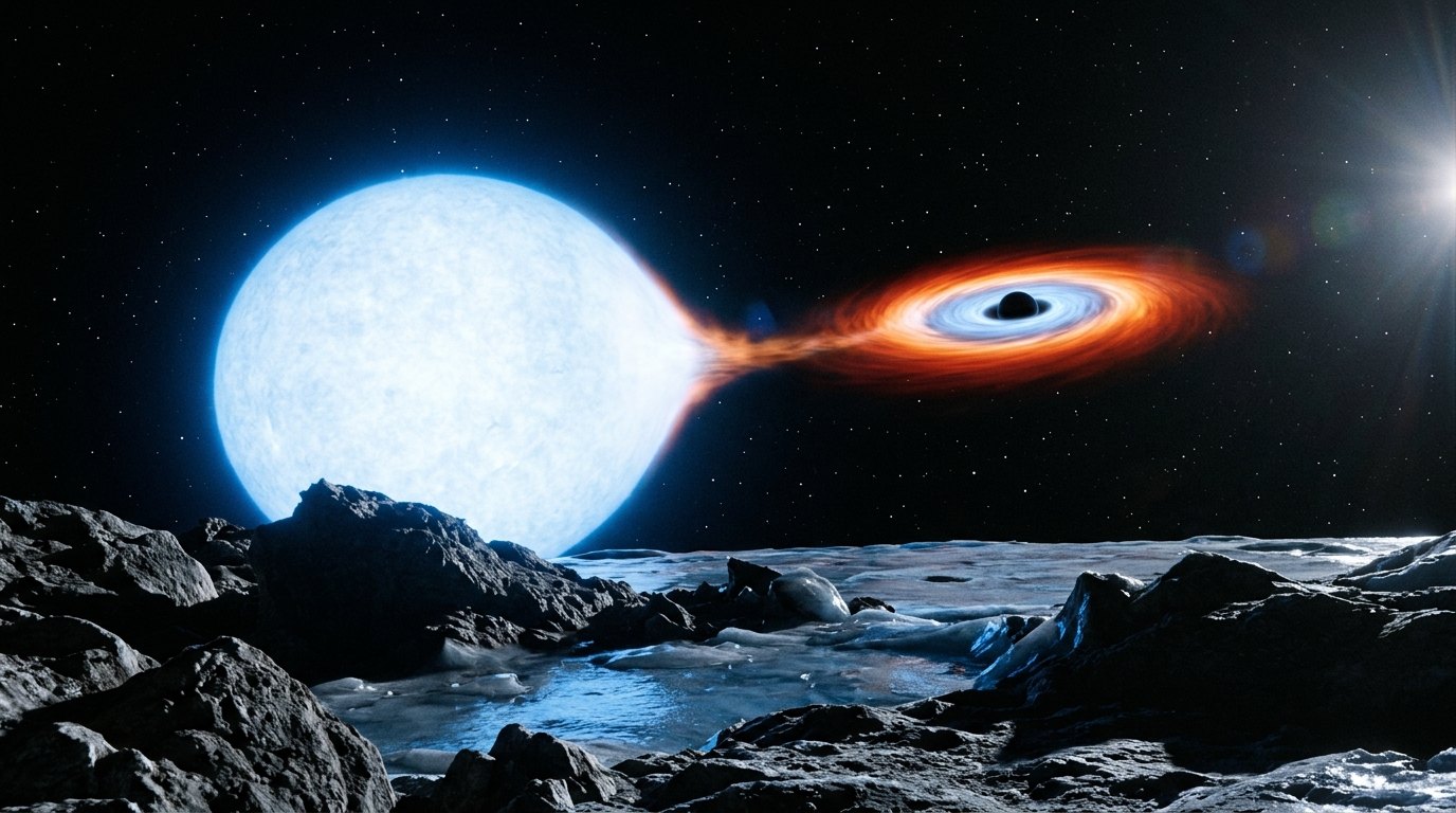 Horizonte de Cygnus X-1, el primero, escena (recreación con IA, imagen 1)