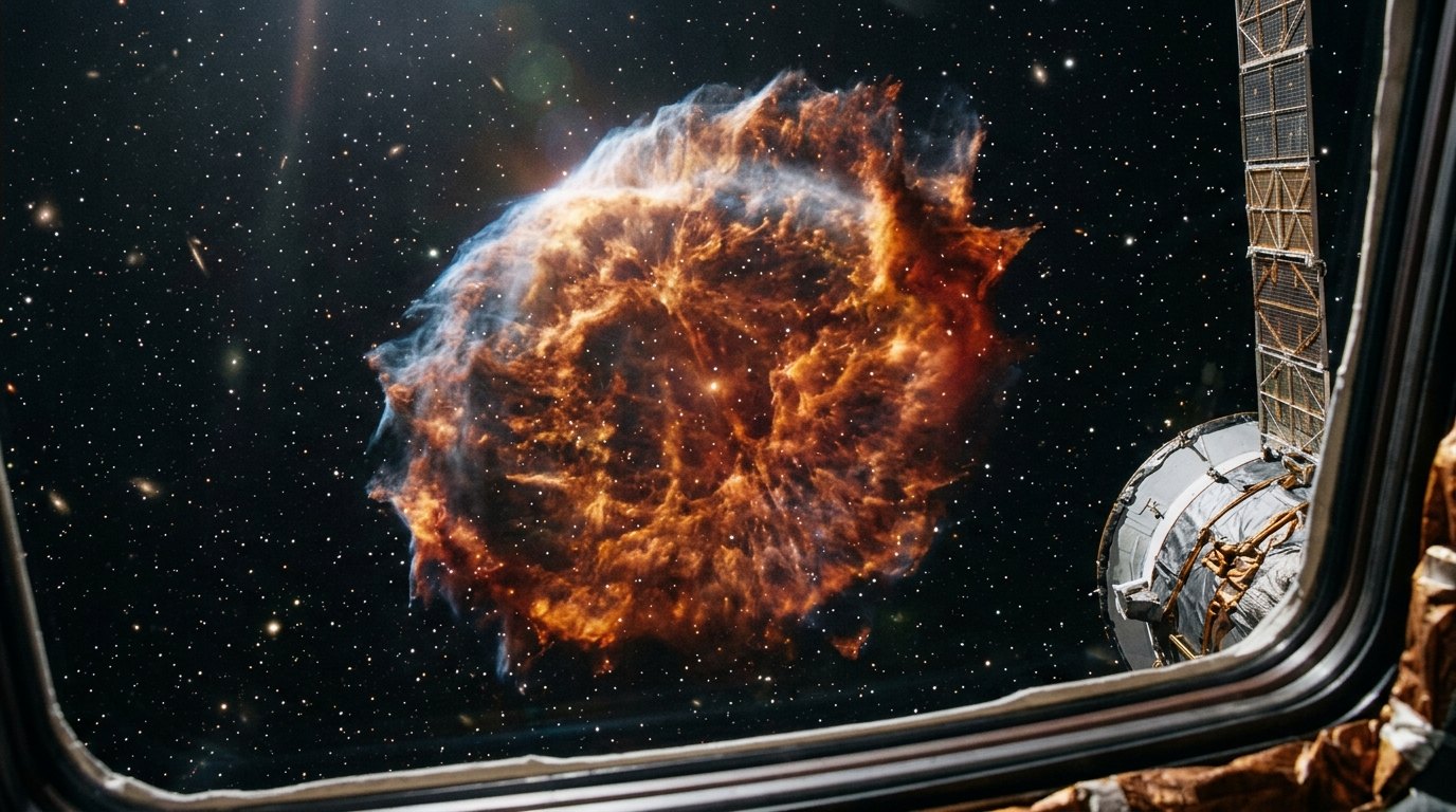 Horizonte de GW170817: la kilonova, escena (recreación con IA, imagen 2)