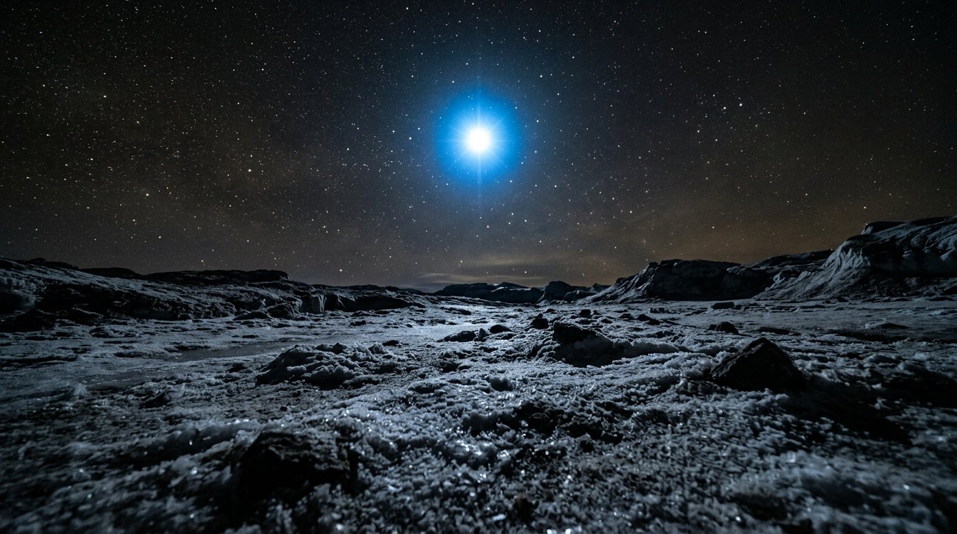 Horizonte de HM Cancri: la binaria más rápida, escena (recreación con IA, imagen 2)