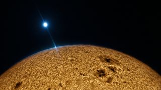 Horizonte de Un magnetar y su compañera, escena (recreación con IA, imagen 3)