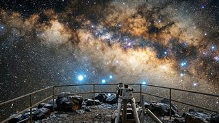 Horizonte de Las estrellas que orbitan Sagitario A*, escena (recreación con IA, imagen 3)