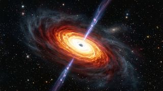 Horizonte de Gigante gaseoso contra estrella de neutrones, escena (recreación con IA, imagen 3)