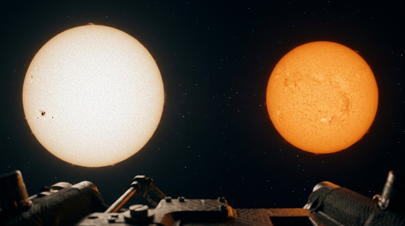 Horizonte de Alfa Centauri A y B, escena (recreación con IA, imagen 2)