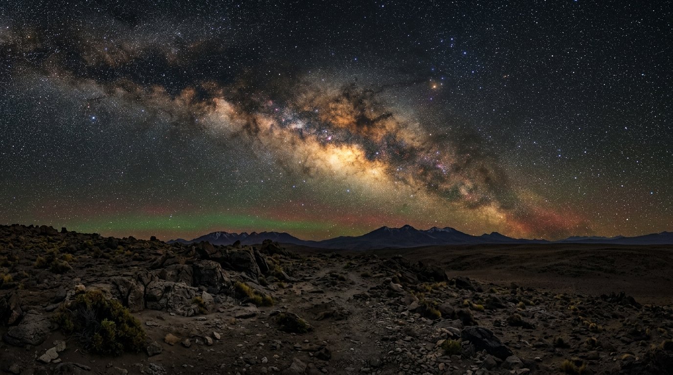 Horizonte de Dónde está el Sol en la galaxia, escena (recreación con IA, imagen 1)