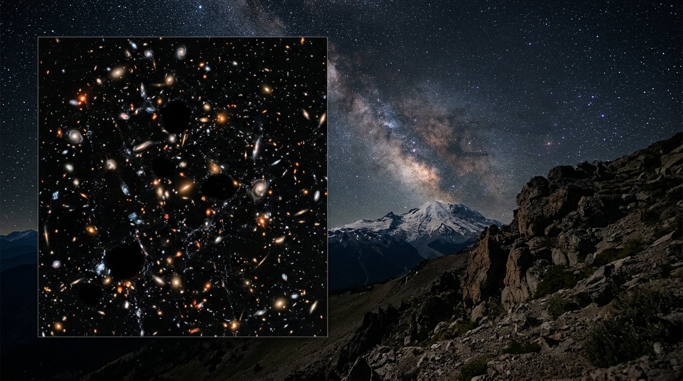 Horizonte de Laniakea: la corriente que nos arrastra, escena (recreación con IA, imagen 1)