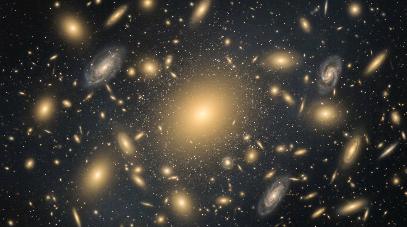 Horizonte de El cúmulo de Virgo, escena (recreación con IA, imagen 1)