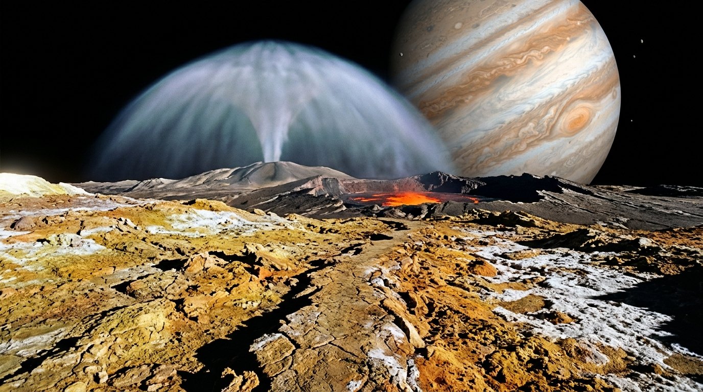 Horizonte de Resonancia de Laplace (Ío, Europa, Ganímedes), escena (recreación con IA, imagen 1)