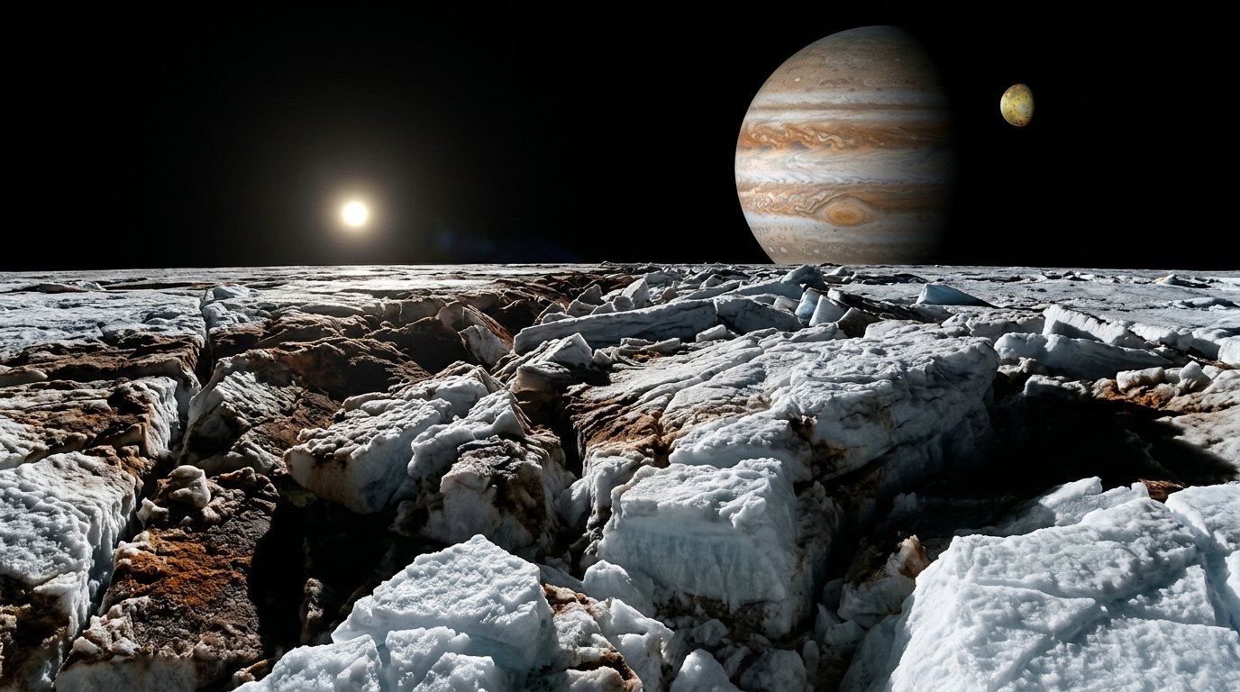 Horizonte de Resonancia de Laplace (Ío, Europa, Ganímedes), escena (recreación con IA, imagen 2)