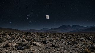 Horizonte de La Luna a 235 radios terrestres, escena (recreación con IA, imagen 3)