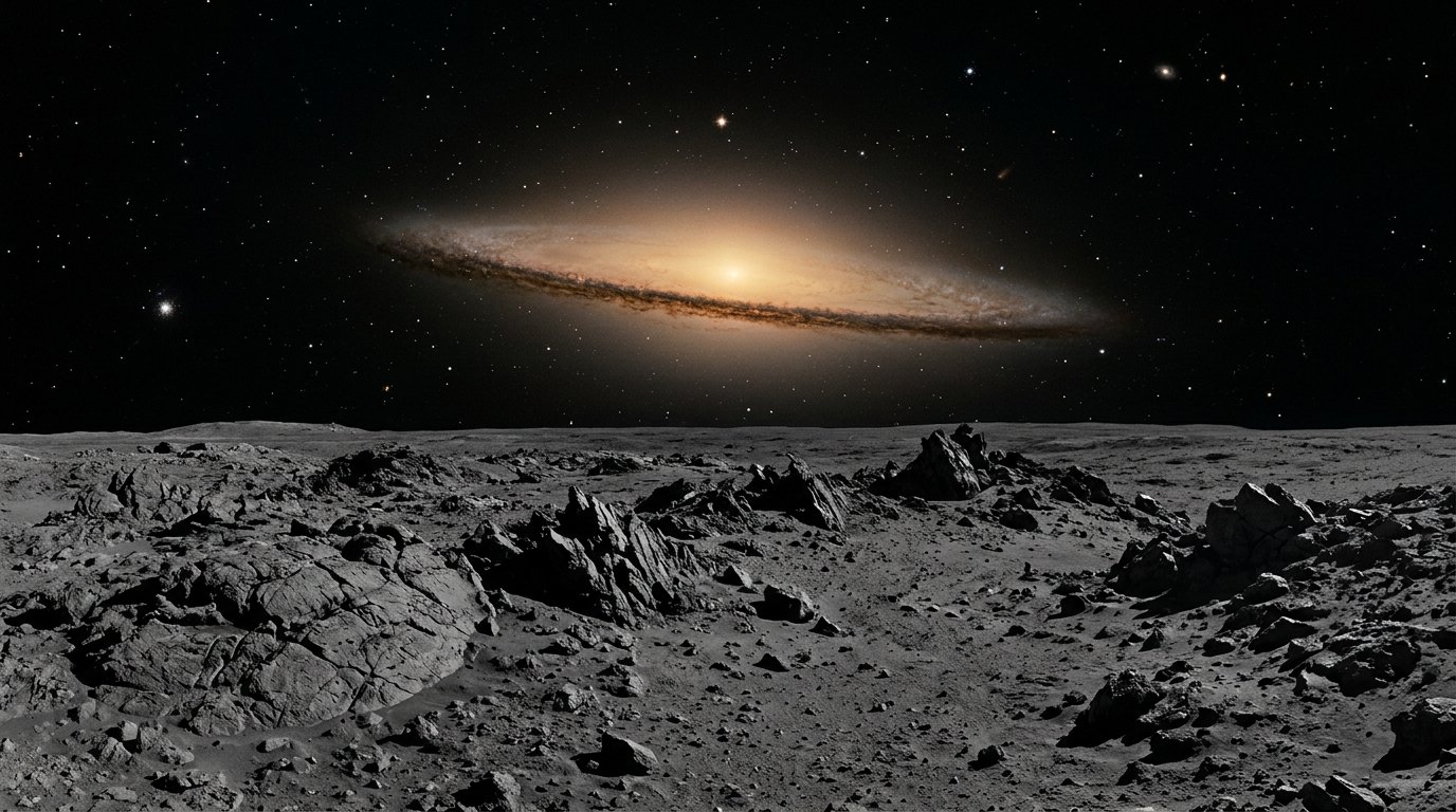 Horizonte de Materia oscura (halo), escena (recreación con IA, imagen 1)
