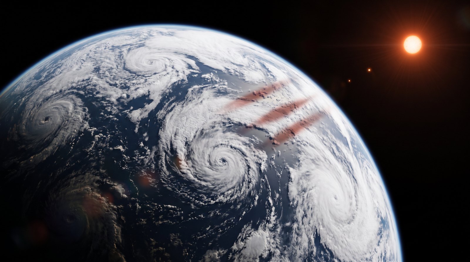 Horizonte de El sistema planetario de GJ 357, escena (recreación con IA, imagen 2)