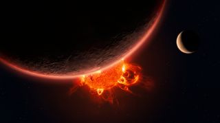 Horizonte de El sistema planetario de GJ 357, escena (recreación con IA, imagen 3)
