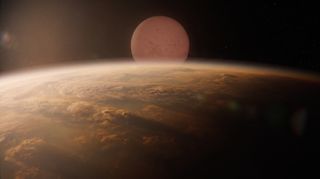 Horizonte de TIC 88297141 Ab: un sub-Saturno infantil, escena (recreación con IA, imagen 3)