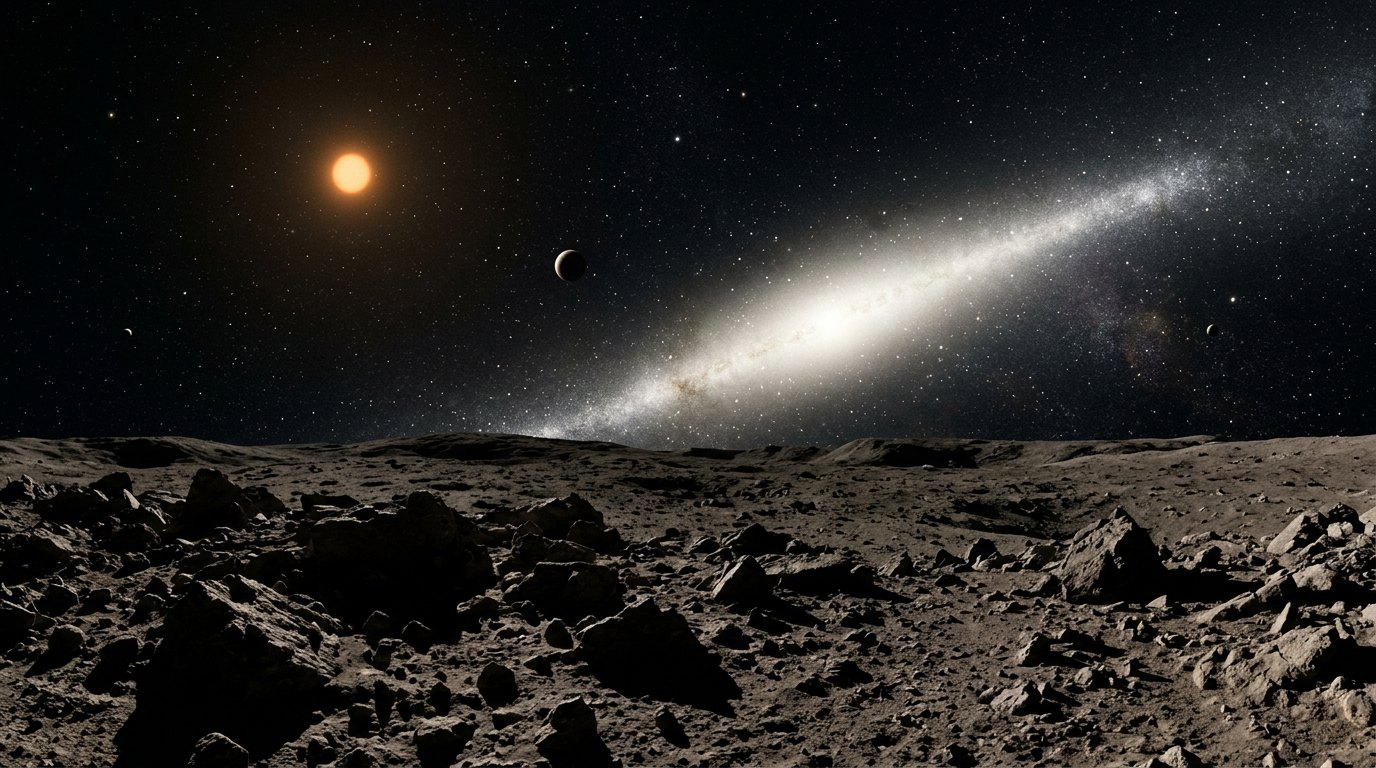 Horizonte de 4 · Los planetesimales, escena (recreación con IA, imagen 1)