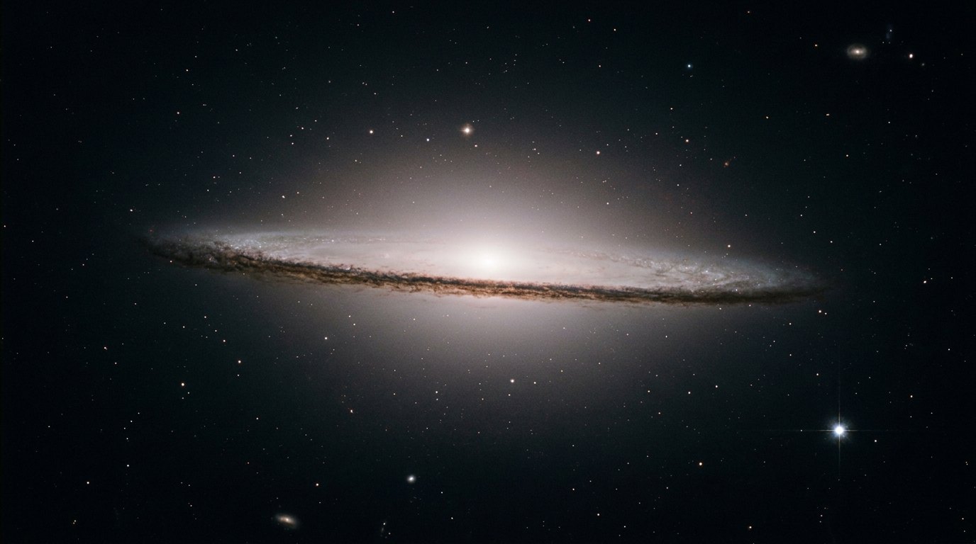 Horizonte de Una galaxia con y sin materia oscura, escena (recreación con IA, imagen 2)