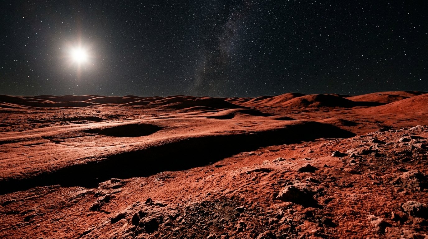 Horizonte de Planeta Nueve (hipotético), escena (recreación con IA, imagen 2)
