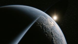 Horizonte de Planeta Nueve (hipotético), escena (recreación con IA, imagen 3)