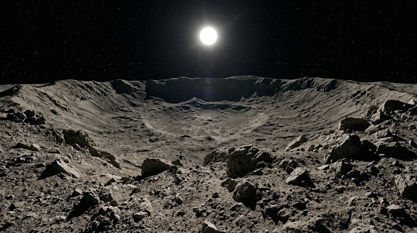 Horizonte de Precesión del perihelio de Mercurio, escena (recreación con IA, imagen 2)