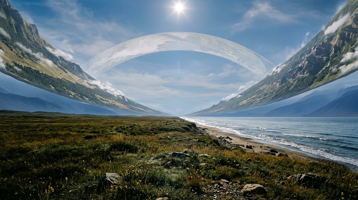 Horizonte de Un mundo anillo, escena (recreación con IA, imagen 2)