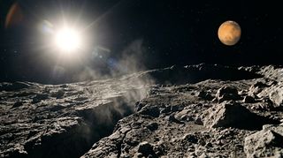 Horizonte de Un cinturón de asteroides que se despierta, escena (recreación con IA, imagen 3)