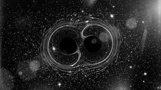 Horizonte de Un planeta entre dos agujeros negros, escena (recreación con IA, imagen 3)