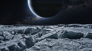 Horizonte de Dos planetas orbitándose sin estrella, escena (recreación con IA, imagen 3)