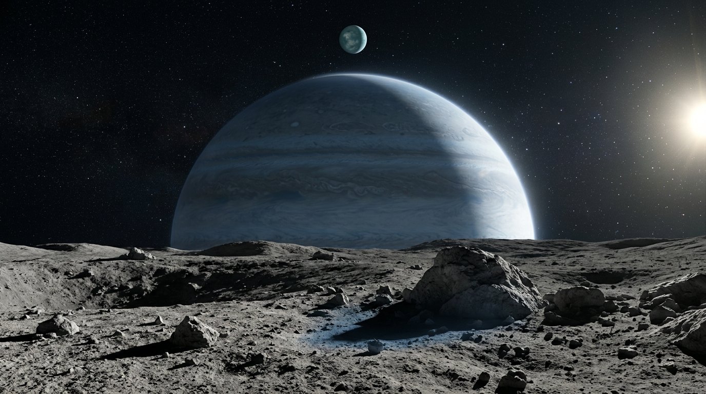 Horizonte de Resonancias entre dos planetas (2:1, 3:2, 5:2...), escena (recreación con IA, imagen 1)
