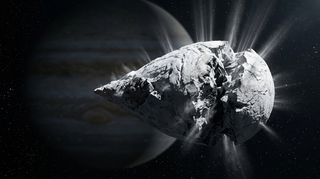 Horizonte de Satélite a 0,7 veces el límite de Roche, escena (recreación con IA, imagen 3)