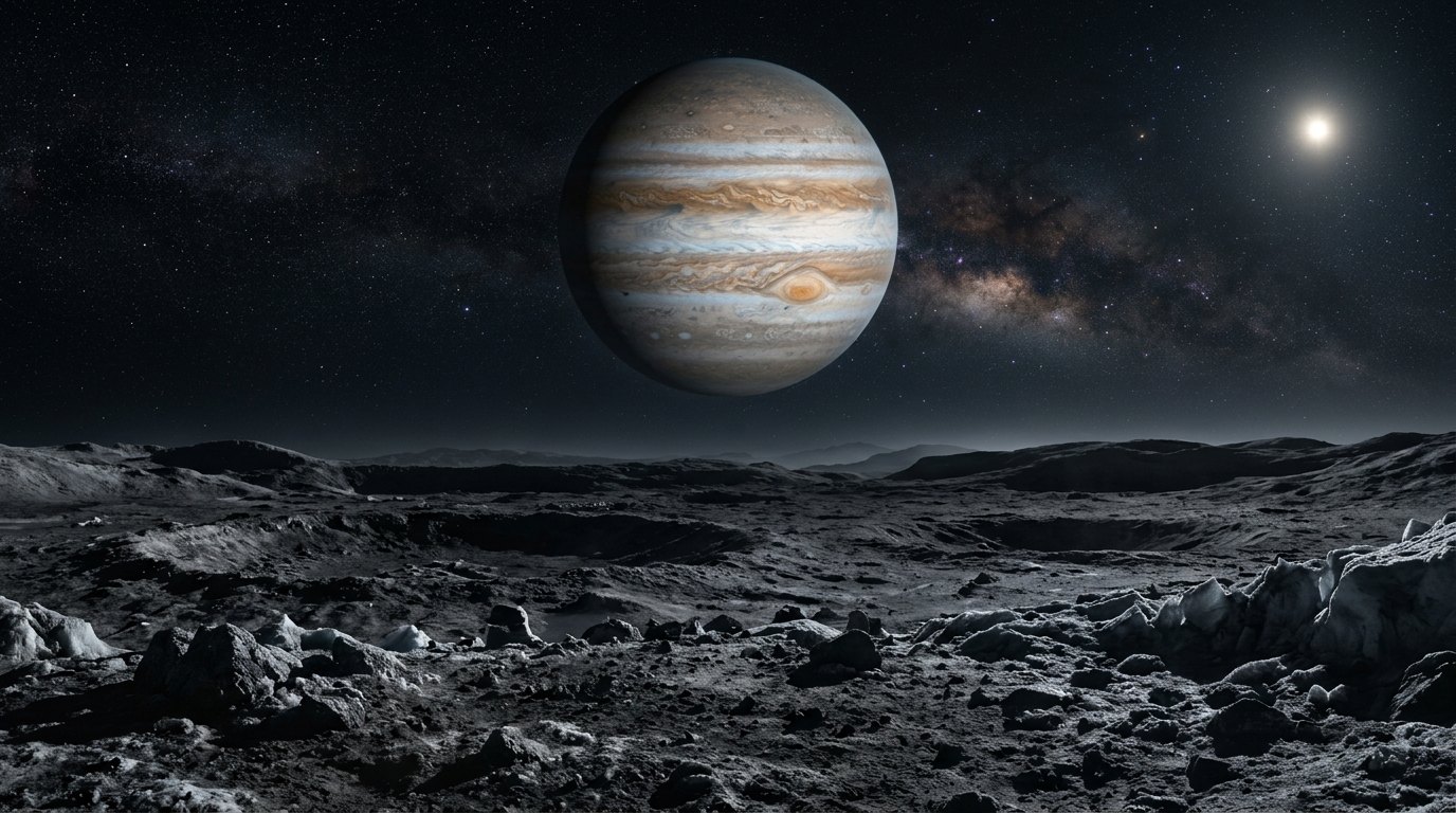 Horizonte de Satélite a 4 veces el límite de Roche, escena (recreación con IA, imagen 1)