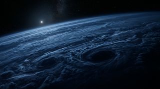 Horizonte de Sistema solar completo, escena (recreación con IA, imagen 3)