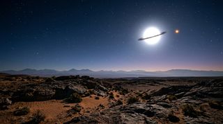 Horizonte de Supernova Ia: una enana blanca robando masa, escena (recreación con IA, imagen 3)