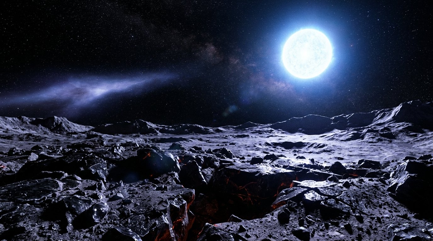 Horizonte de Tipos de estrella (O B A F G K M), escena (recreación con IA, imagen 1)