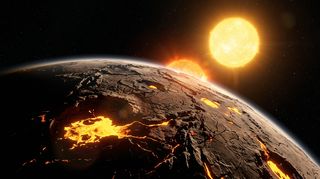 Horizonte de Tres soles y sus planetas, escena (recreación con IA, imagen 3)