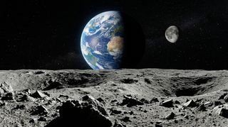 Horizonte de Si la Tierra tuviera dos lunas, escena (recreación con IA, imagen 3)