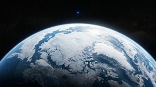Horizonte de Dos Tierras en la misma órbita, escena (recreación con IA, imagen 3)