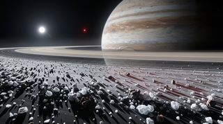 Horizonte de Si Júpiter fuera una enana marrón, escena (recreación con IA, imagen 3)