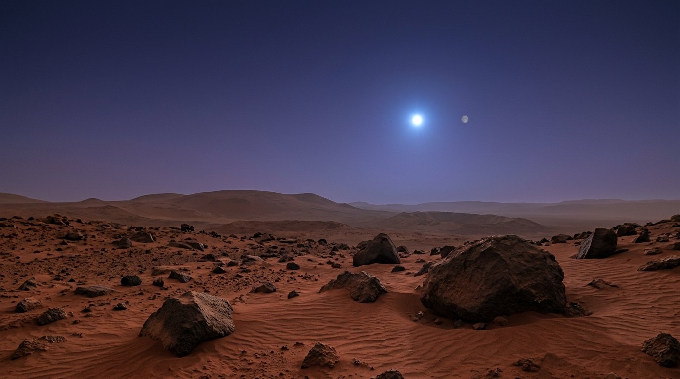 Horizonte de Si Marte estuviera más cerca, escena (recreación con IA, imagen 1)