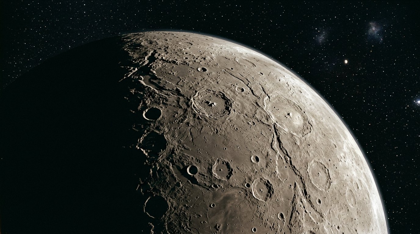 Horizonte de Si Mercurio estuviera en la zona habitable, escena (recreación con IA, imagen 2)