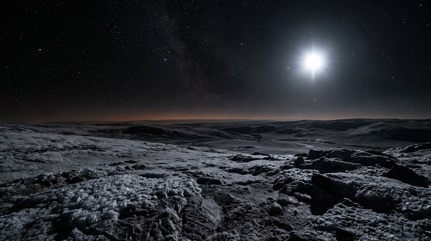 Horizonte de Un planeta entre Júpiter y Saturno, escena (recreación con IA, imagen 1)
