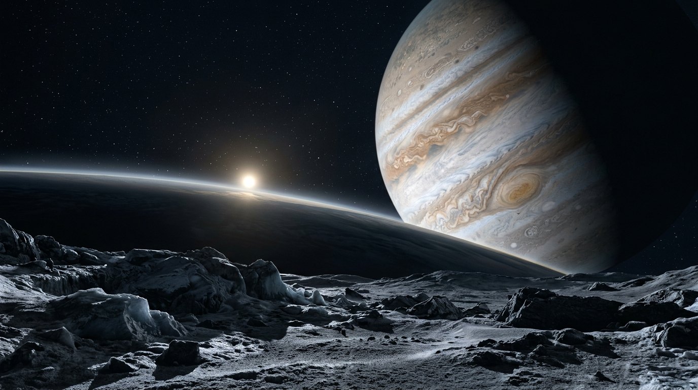 Horizonte de Un planeta entre Júpiter y Saturno, escena (recreación con IA, imagen 2)