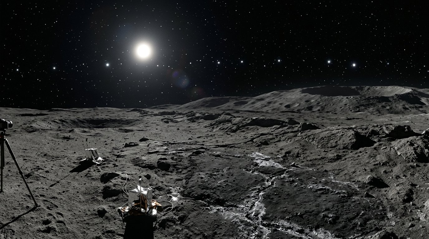 Horizonte de Un sistema solar sin Júpiter, escena (recreación con IA, imagen 1)