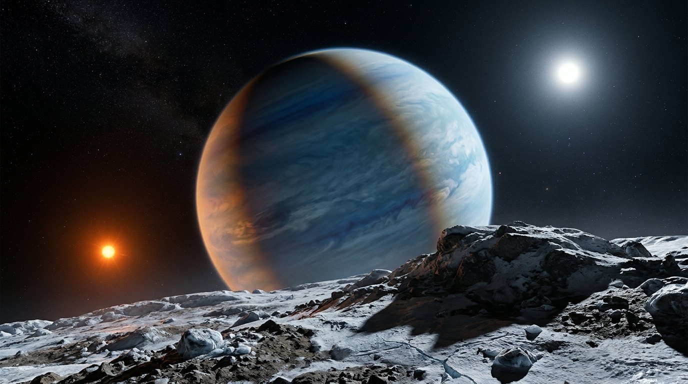 Horizonte de Si el Sol tuviera una compañera, escena (recreación con IA, imagen 2)